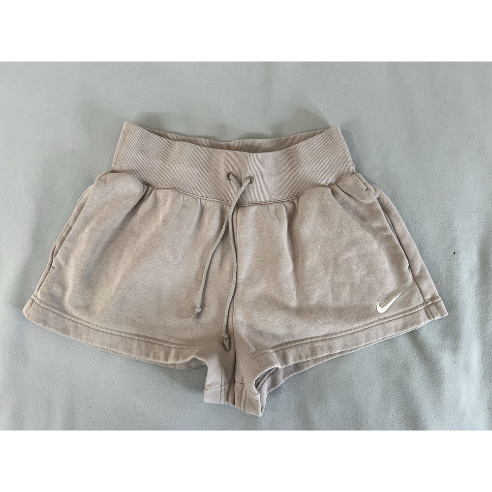 Nike Fleece Loose Shorts Sz Medium Womens Pink Sportswear Phoenix High Waisted